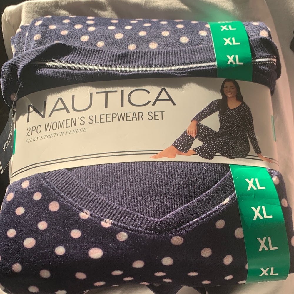 Nautica Navy and White Polka Dot 2-Piece Women’s Sleepwear Set